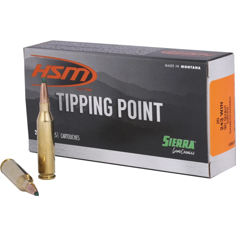 HSM .243 Winchester 90gr Brass – 20rd