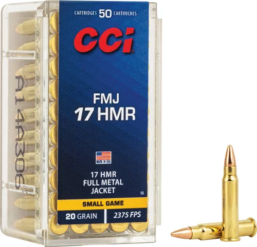 Cci .17 HMR 20gr FMJ Brass – 50rd