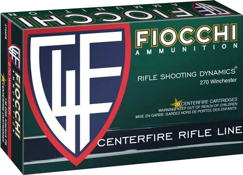 Fiocchi .270 Winchester 130gr JACKETED SOFT POINT Brass – 20rd