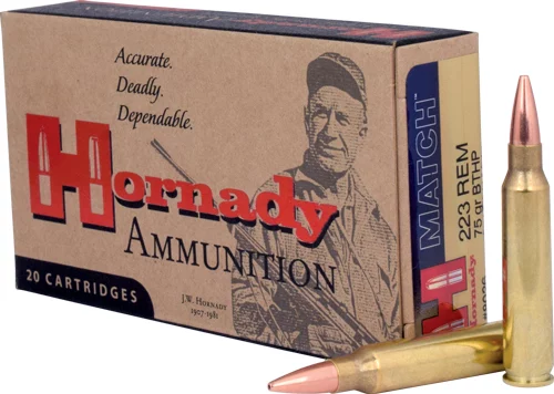 Hornady .223 Remington 75gr BTHP Brass – 20rd