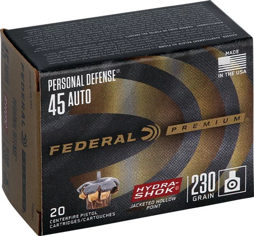 Federal .45 ACP 230gr HYDRA-SHOK Nickel-Plated – 20rd