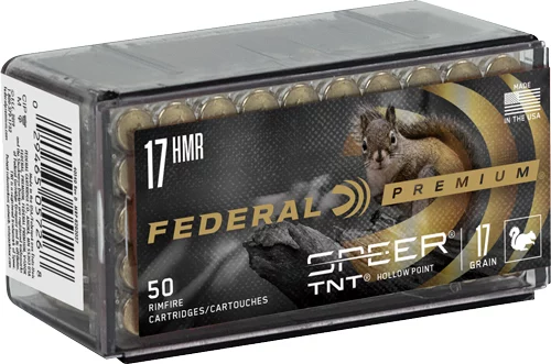 Federal .17 HMR 17gr JACKETED HOLLOW POINT Brass – 50rd