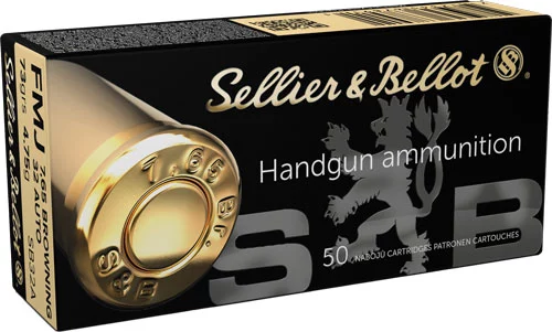 Sellier-Bellot .32 ACP 73gr FMJ Brass – 50rd