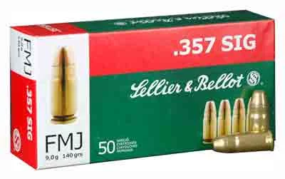 Sellier-Bellot .357 SIG 140gr FMJ Brass – 50rd