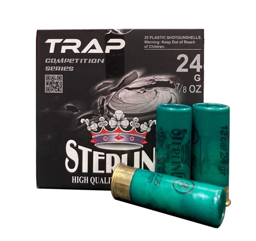 Sterling Shotgun Shells – 12 GA, 2-3/4″, Sz 8, 7/8 OZ, 1300 Fps, 25/BX