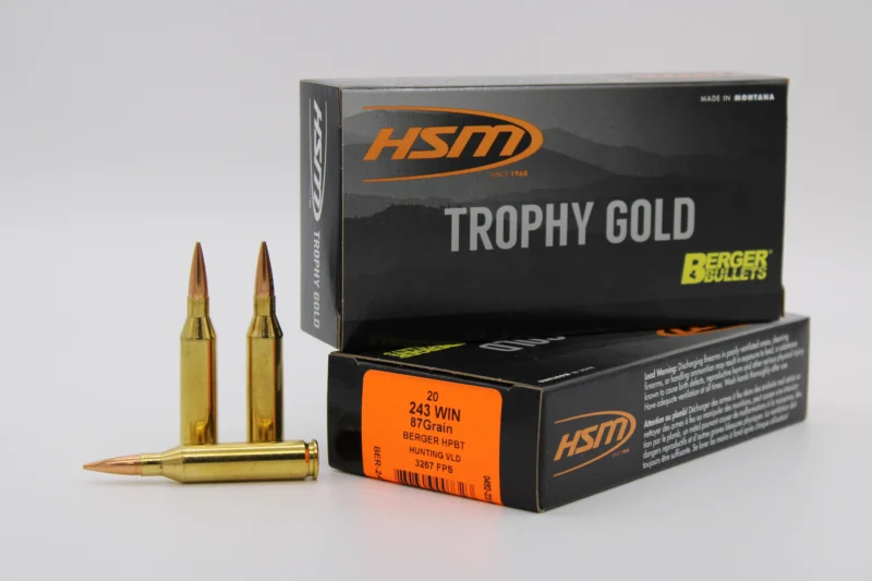 HSM .243 Winchester 87gr Brass – 20rd